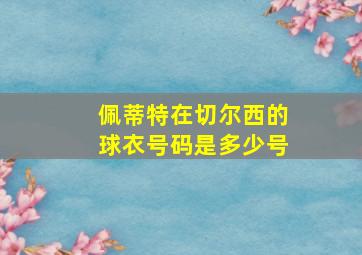 佩蒂特在切尔西的球衣号码是多少号