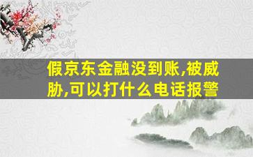 假京东金融没到账,被威胁,可以打什么电话报警