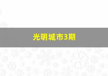 光明城市3期