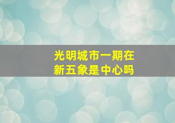 光明城市一期在新五象是中心吗