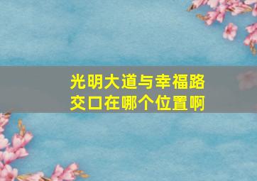 光明大道与幸福路交口在哪个位置啊