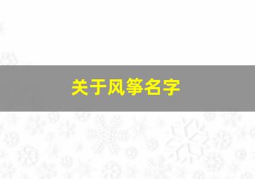 关于风筝名字