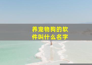 养宠物狗的软件叫什么名字