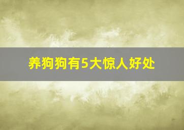 养狗狗有5大惊人好处