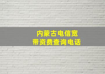 内蒙古电信宽带资费查询电话