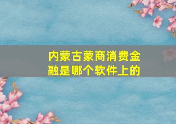 内蒙古蒙商消费金融是哪个软件上的