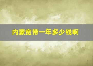 内蒙宽带一年多少钱啊