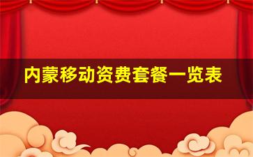 内蒙移动资费套餐一览表