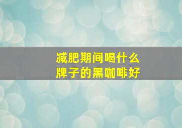 减肥期间喝什么牌子的黑咖啡好