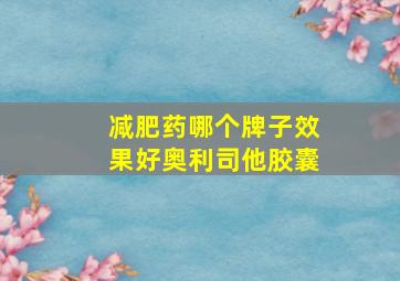 减肥药哪个牌子效果好奥利司他胶囊