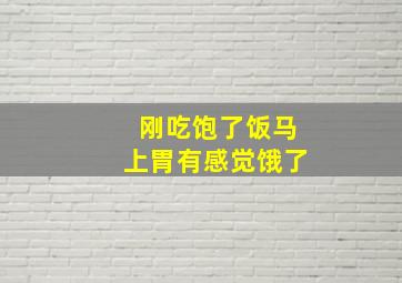 刚吃饱了饭马上胃有感觉饿了