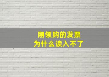 刚领购的发票为什么读入不了