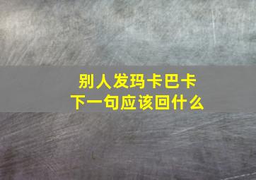 别人发玛卡巴卡下一句应该回什么