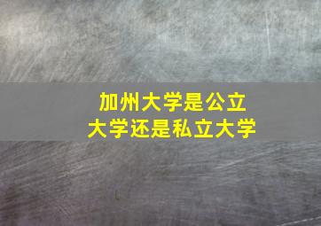 加州大学是公立大学还是私立大学