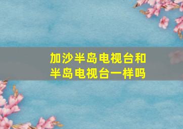 加沙半岛电视台和半岛电视台一样吗