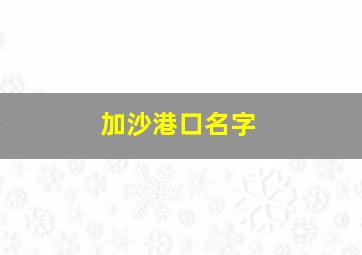 加沙港口名字