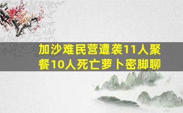 加沙难民营遭袭11人聚餐10人死亡萝卜密脚聊