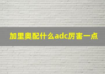 加里奥配什么adc厉害一点