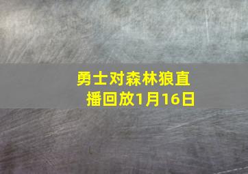 勇士对森林狼直播回放1月16日