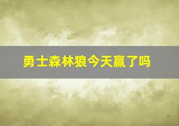 勇士森林狼今天赢了吗