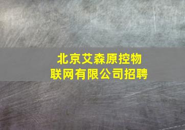 北京艾森原控物联网有限公司招聘