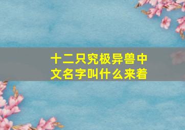 十二只究极异兽中文名字叫什么来着