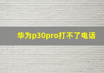 华为p30pro打不了电话