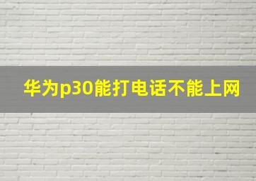 华为p30能打电话不能上网