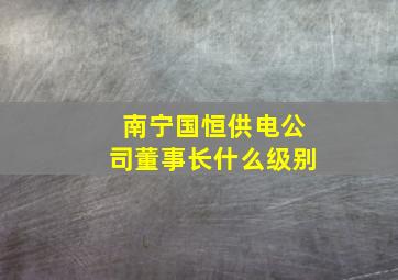 南宁国恒供电公司董事长什么级别