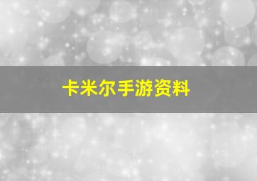 卡米尔手游资料