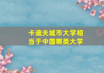 卡迪夫城市大学相当于中国哪类大学