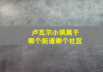 卢瓦尔小镇属于哪个街道哪个社区