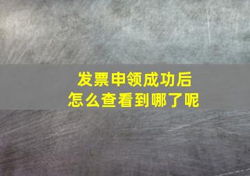 发票申领成功后怎么查看到哪了呢