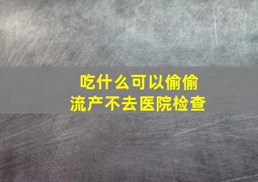 吃什么可以偷偷流产不去医院检查