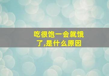 吃很饱一会就饿了,是什么原因