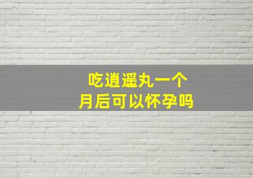 吃逍遥丸一个月后可以怀孕吗