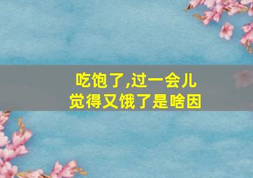 吃饱了,过一会儿觉得又饿了是啥因