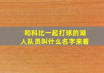 和科比一起打球的湖人队员叫什么名字来着