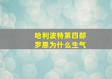 哈利波特第四部罗恩为什么生气