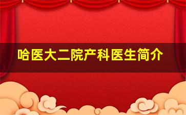 哈医大二院产科医生简介