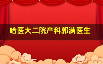 哈医大二院产科郭满医生