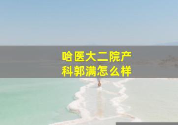 哈医大二院产科郭满怎么样