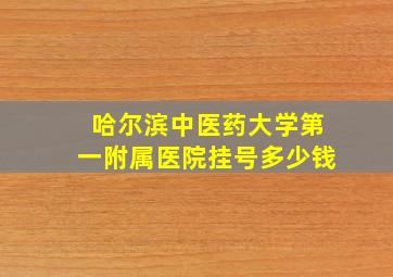 哈尔滨中医药大学第一附属医院挂号多少钱