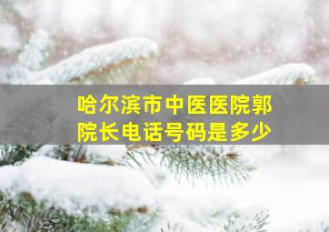 哈尔滨市中医医院郭院长电话号码是多少