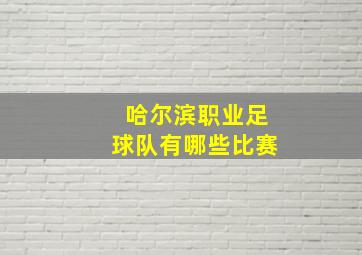 哈尔滨职业足球队有哪些比赛