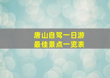 唐山自驾一日游最佳景点一览表