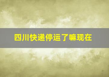 四川快递停运了嘛现在