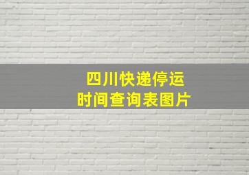 四川快递停运时间查询表图片