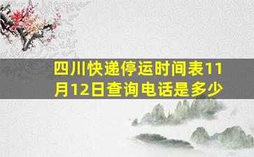 四川快递停运时间表11月12日查询电话是多少