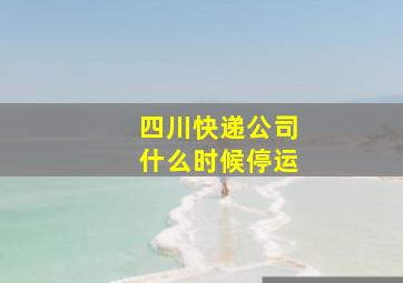 四川快递公司什么时候停运